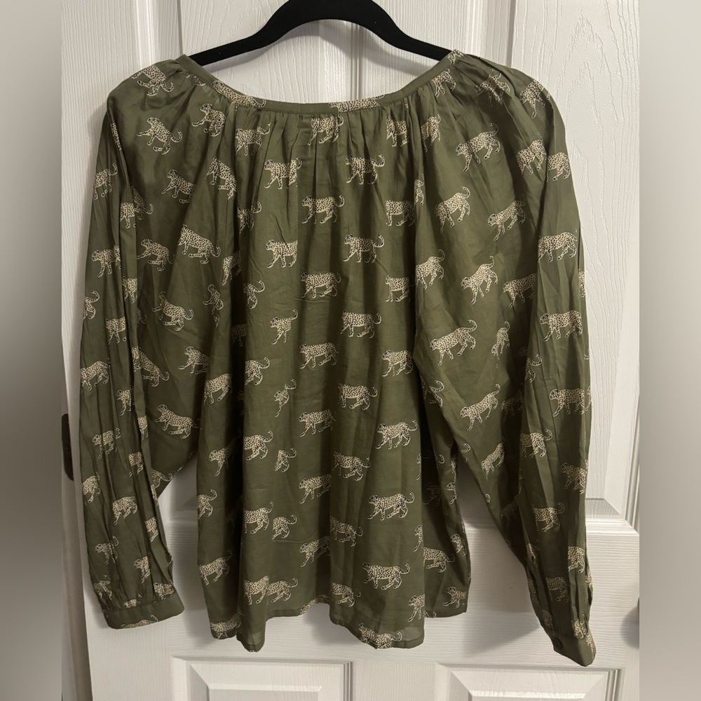 Emerson Fry India Collection Frances Blouse with Cheetah Print - Picture 5 of 9